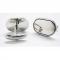 The Super Spy Mirror Finish Silver Tone Oval Gentlemens Cufflinks.JPG